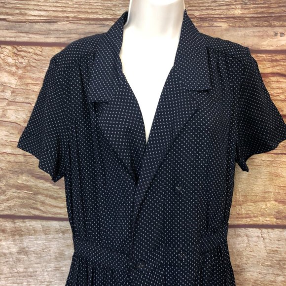 Uniqlo Ines De La Fressange Navy Open Collar Dress - Picture 3 of 8